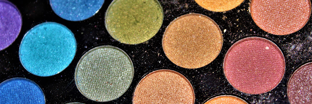 An assortment of eyeshadow